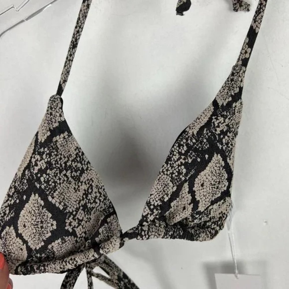 NWT Andie Swim String Bikini Top Textured Snakeskin Print Size Medium M NEW - Picture 2 of 8